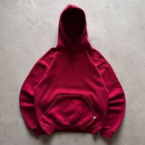 vintage 2000s boxy red russell hoodie